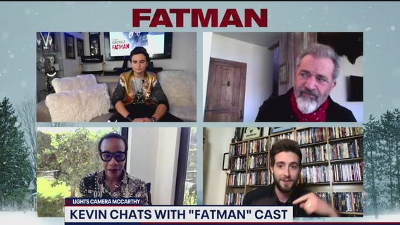 Mel Gibson and stars of the film, Fatman