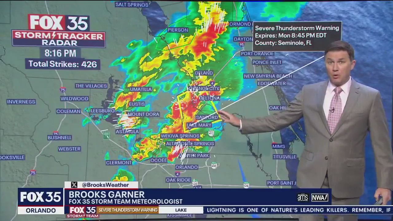 Severe storms moving across Central Florida