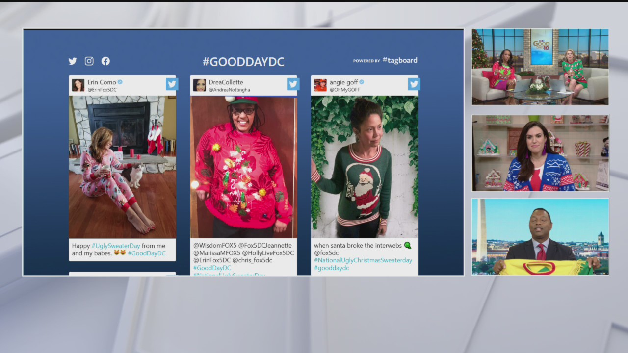 Good Day DC crew shows off their ugliest Christmas sweaters!
