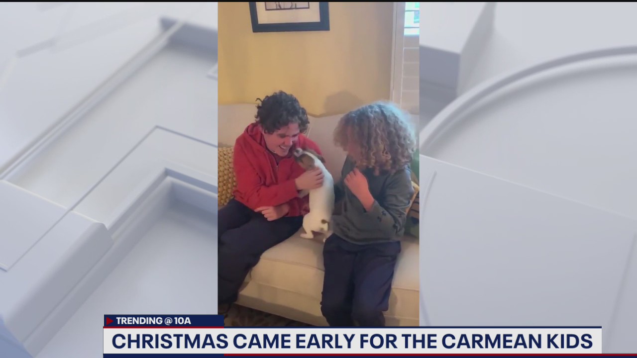 Christmas comes early for the Carmean kids