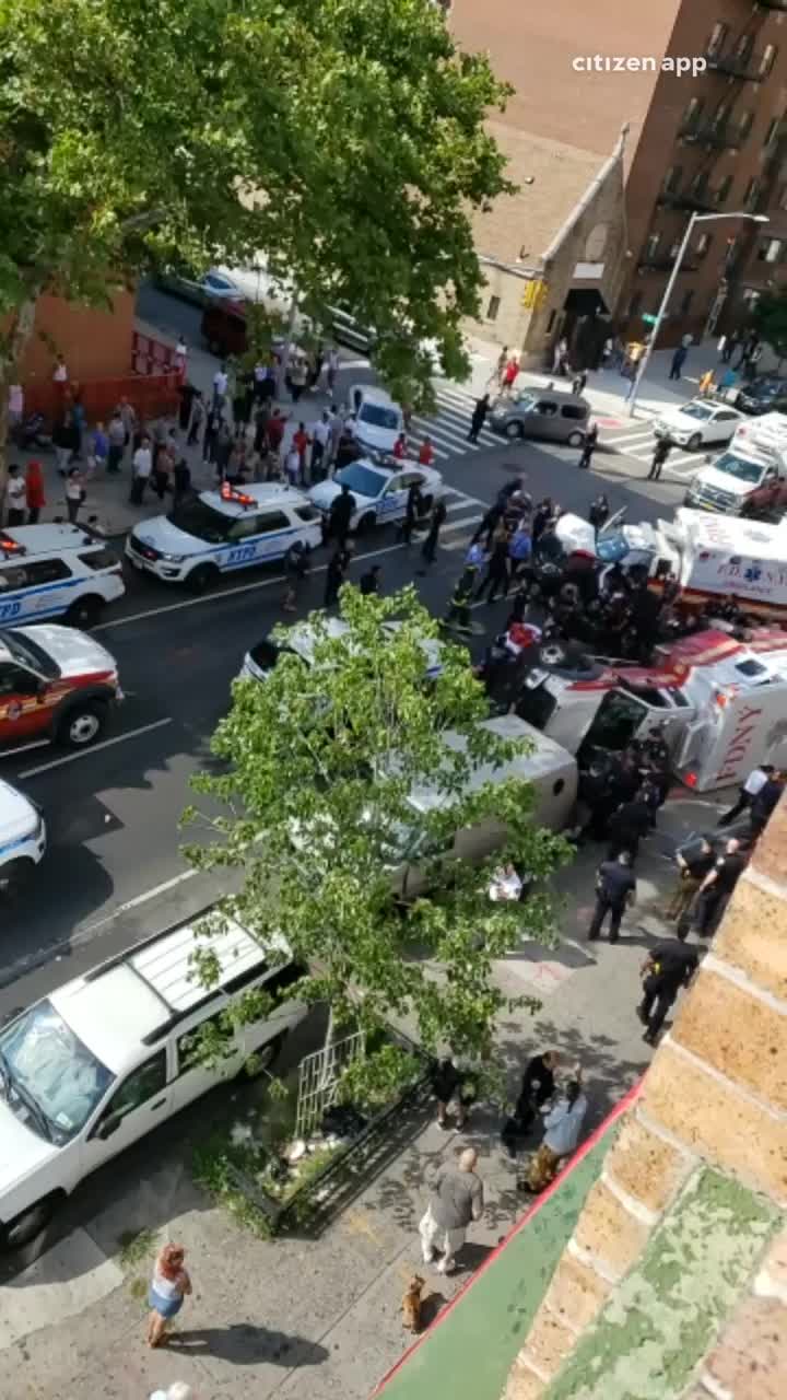 Ambulance overturns in the Bronx after crash