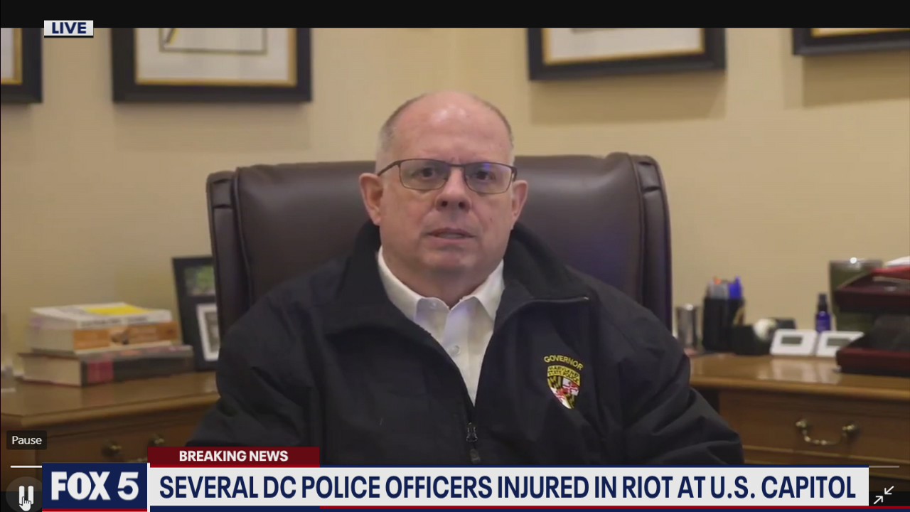 Maryland governor condemns Capitol chaos