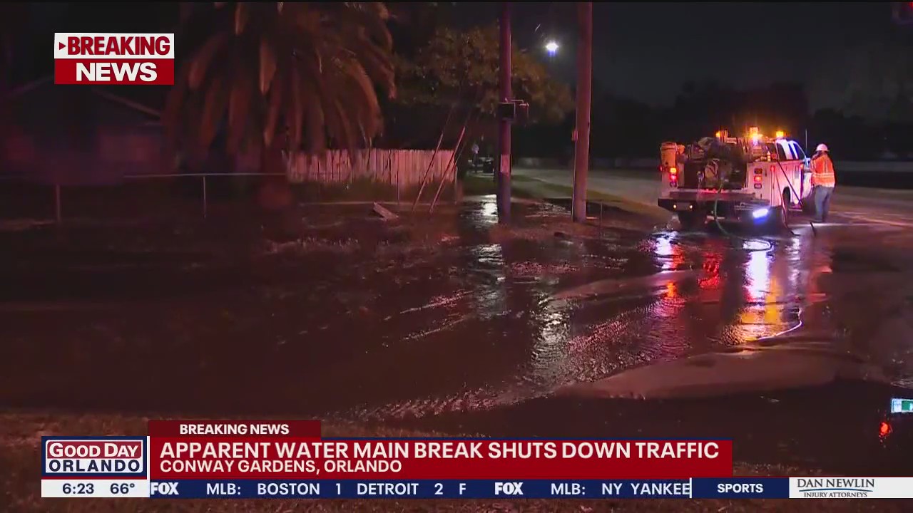 Apparent water main break blocks traffic in Orlando | FOX 51 Gainesville
