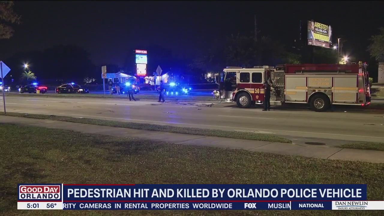 Pedestrian fatally struck by Orlando police car: OPD | FOX 35 Orlando