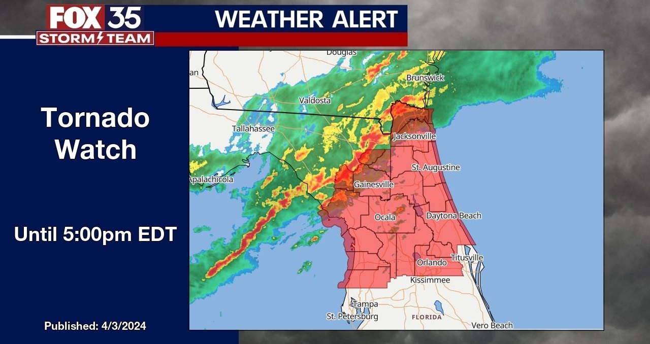 Tornado Watch issued across Central Florida
