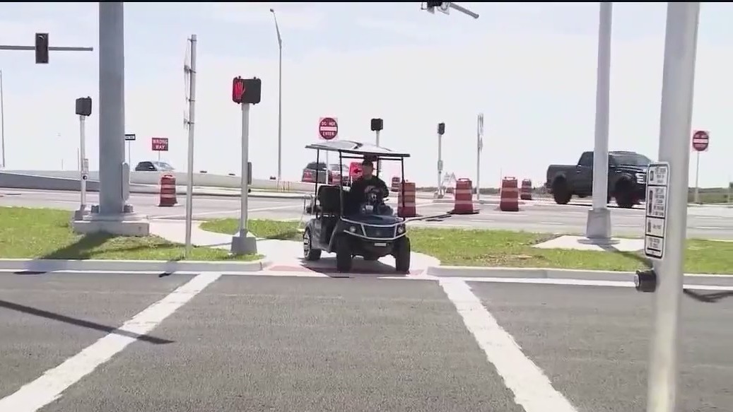 Child driving golf cart crashes into car