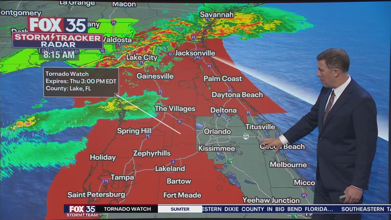 Orlando Weather Forecast 8AM update: Tornado watch for Central Florida