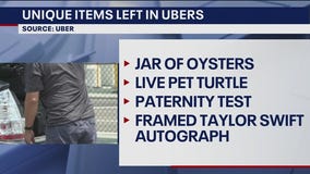 Unique items left behind in Ubers
