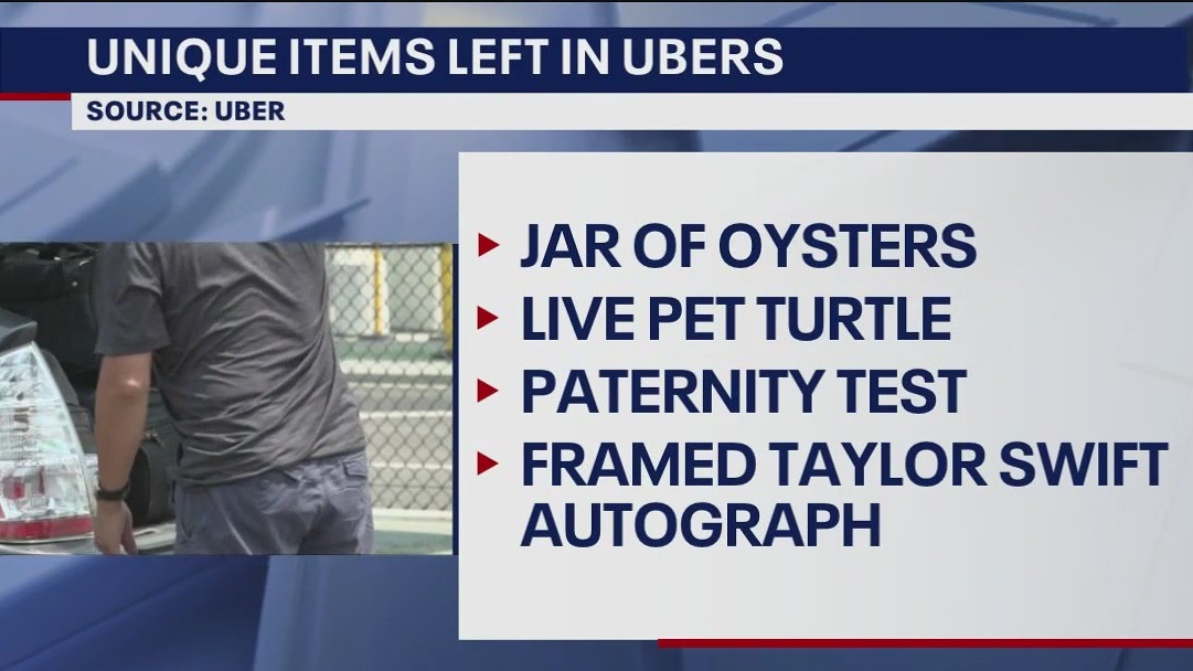 Unique items left behind in Ubers