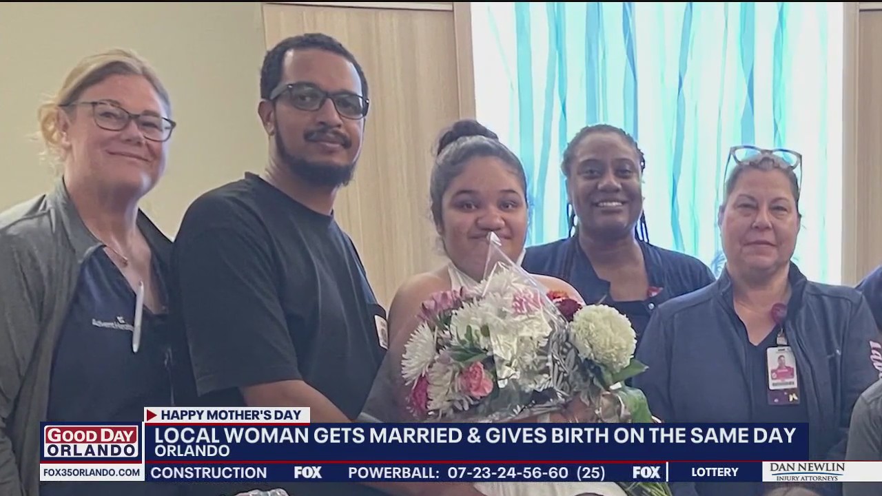 Florida woman gets married and gives birth on same day | FOX 35 Orlando