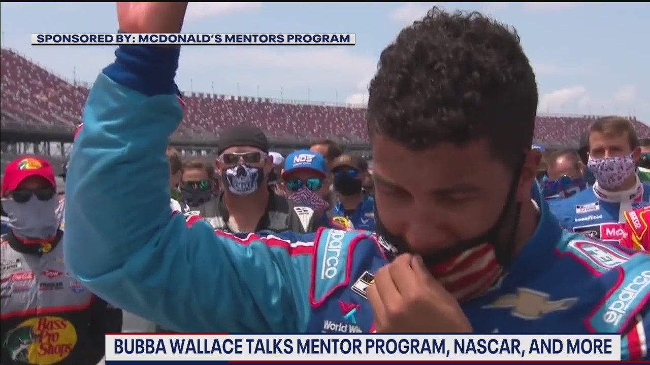 NASCAR driver Bubba Wallace talks career, mentoring young Black students