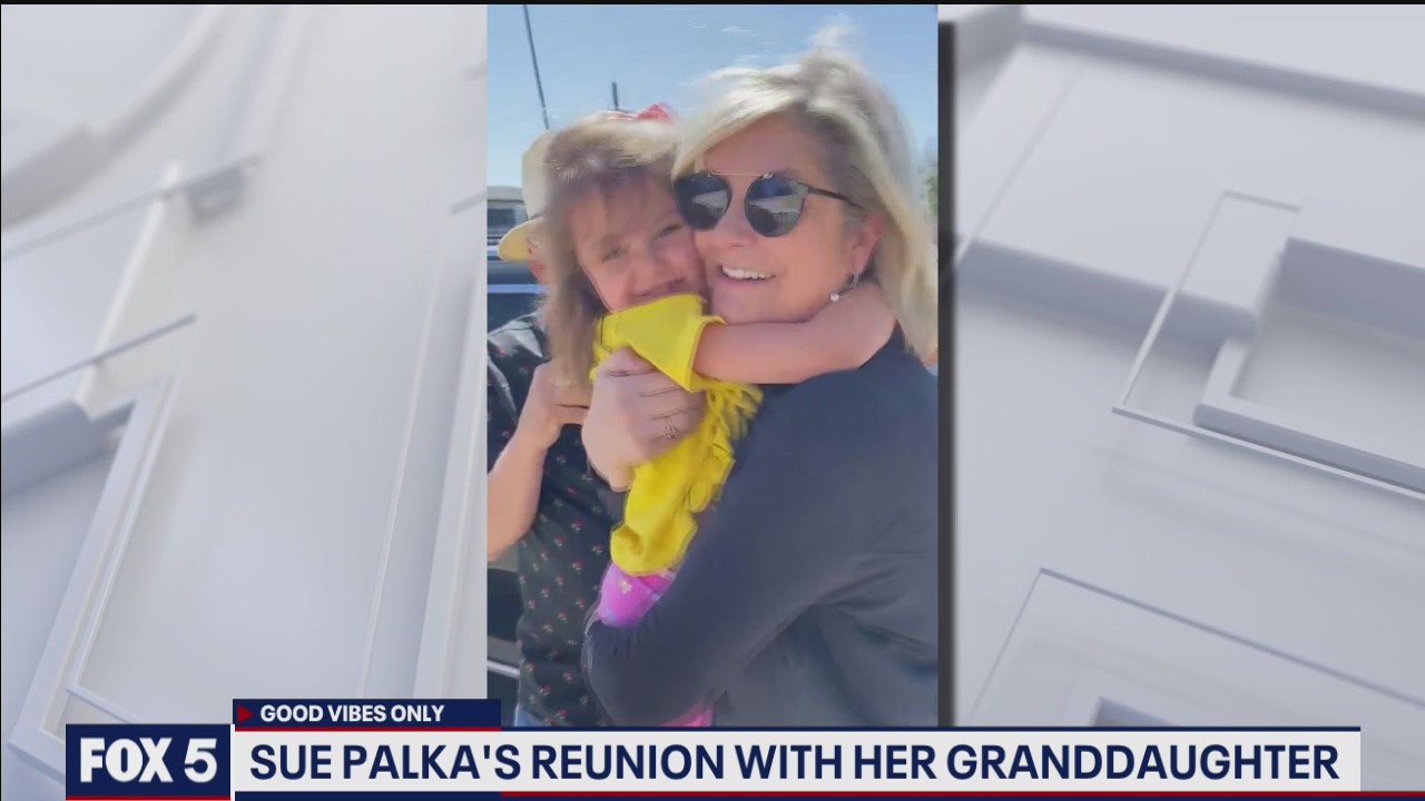 Tears of joy as Sue Palka reunites with granddaughter after separated by COVID-19 pandemic
