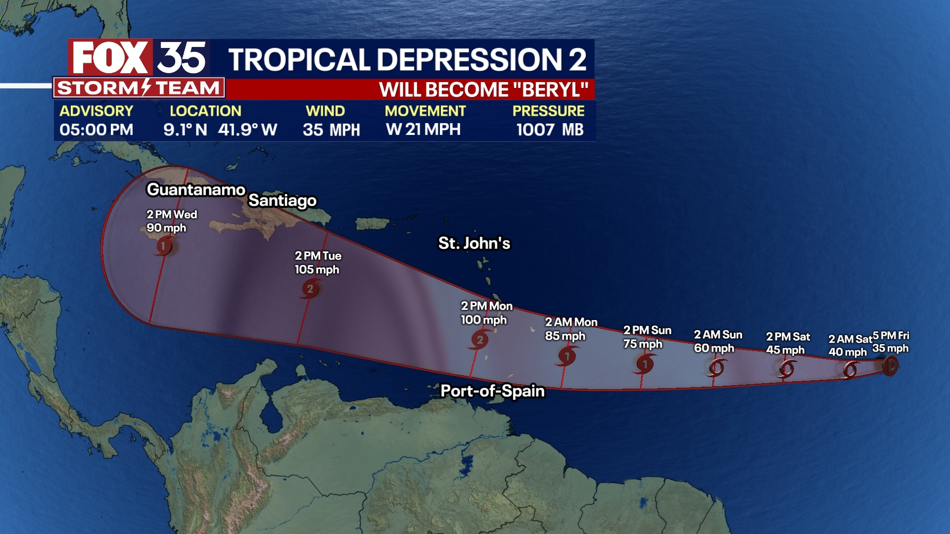 Tropical Depression 2 will become named storm: NHC