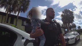 Toddler found wandering busy road alone