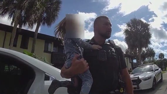 Toddler found wandering busy road alone