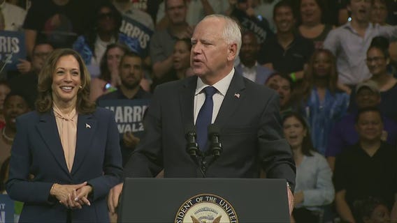 Tim Walz jokes about Donald Trump, JD Vance at rally