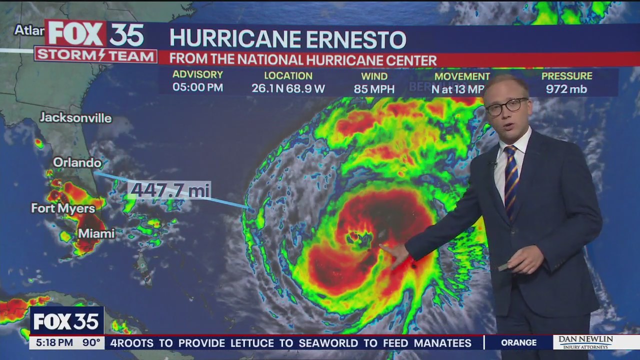 Hurricane Ernesto could make 'rare' landfall in Bermuda