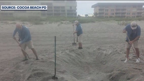 You could be fined $100 for digging too big a hole at the beach