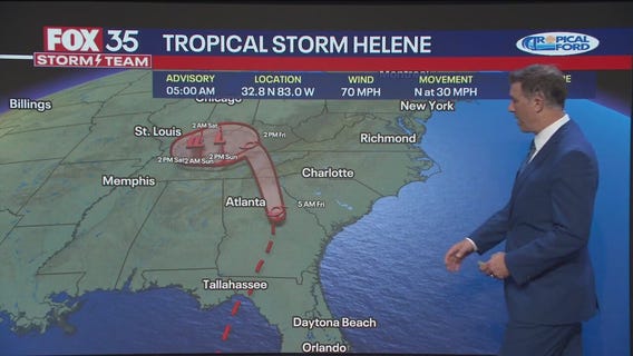 Helene downgraded to tropical storm over Georgia