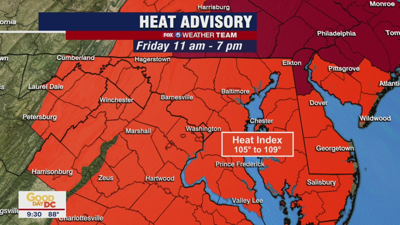 FOX 5 Weather forecast for Friday, August 13