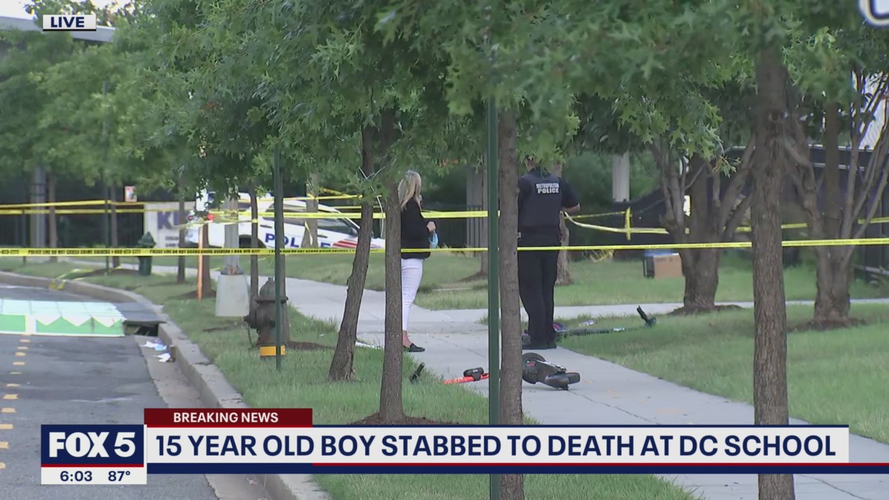 Teen stabbed to death at bus stop outside school in Northeast DC | FOX 5 DC