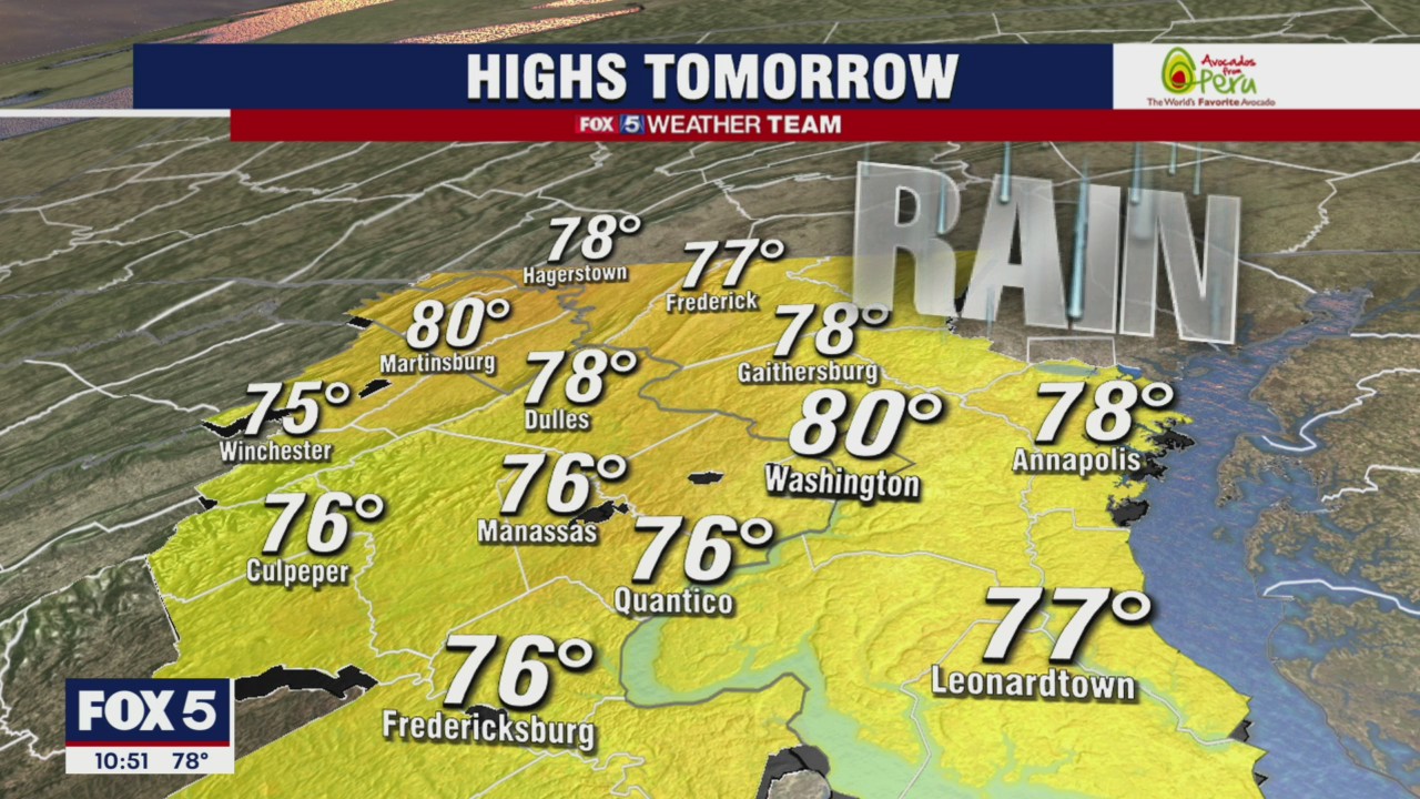 FOX 5 weather forecast at 10