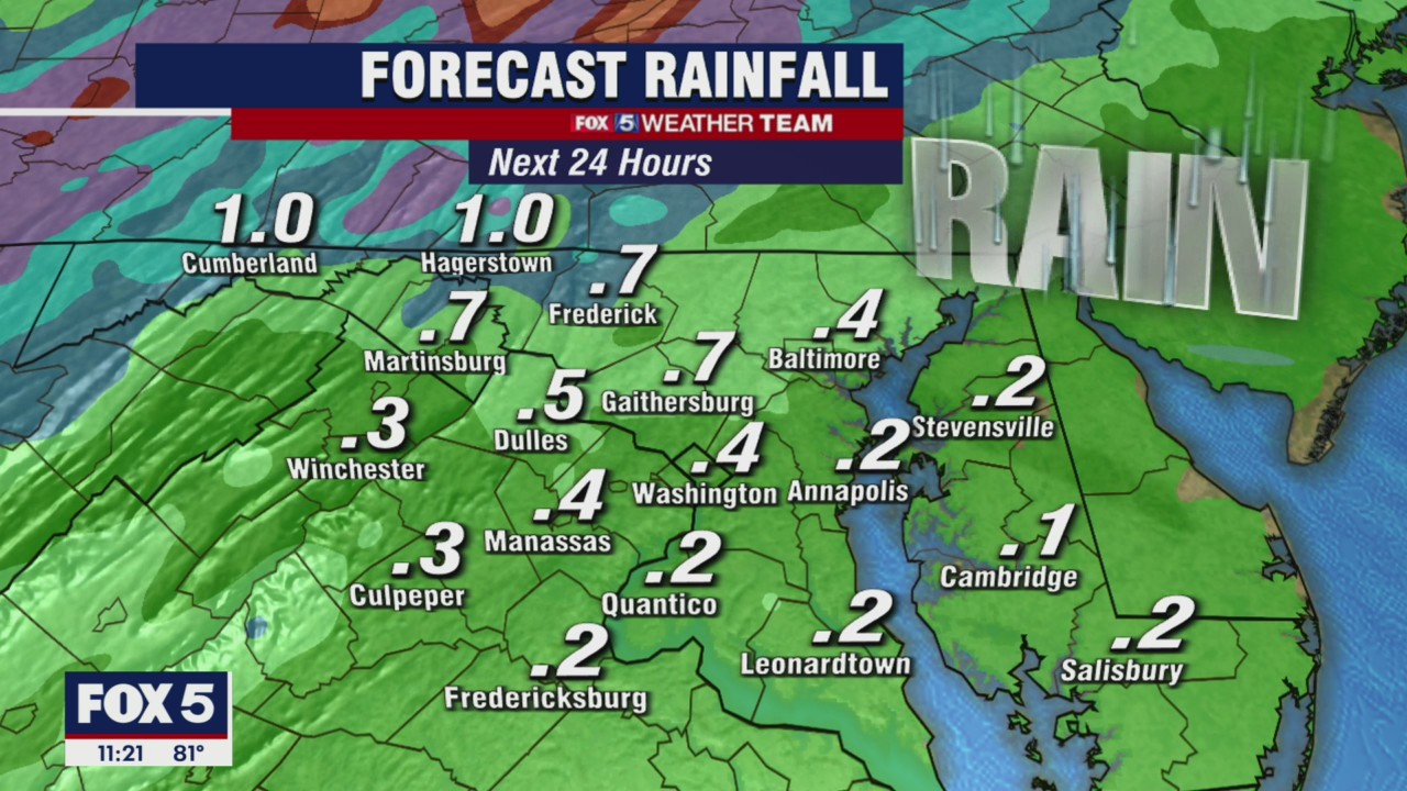 FOX 5 weather forecast at 11