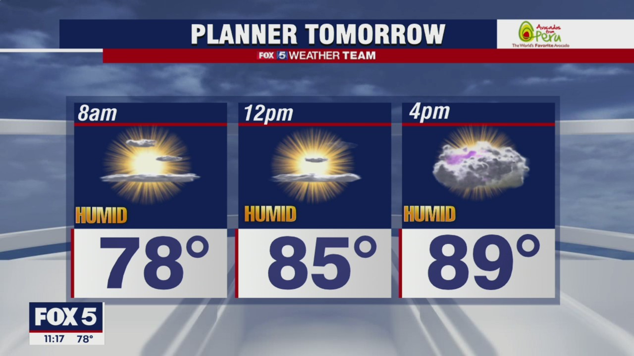 FOX 5 weather forecast at 10