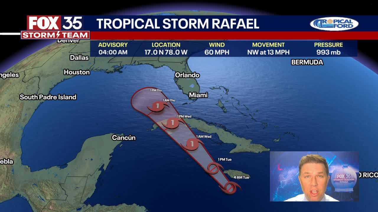 Tropical Storm Rafael likely to strengthen to Cat.1