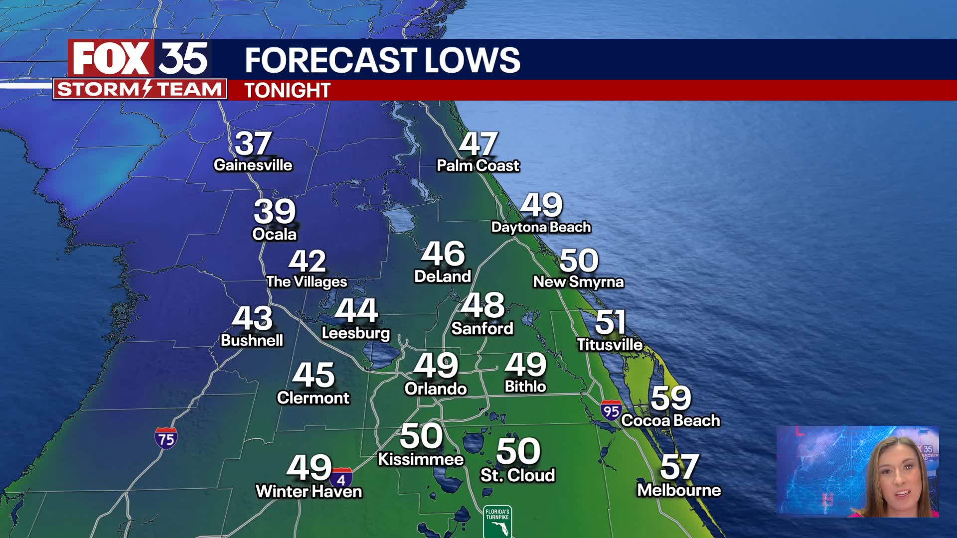 Orlando Forecast: Saturday Night, November 30th