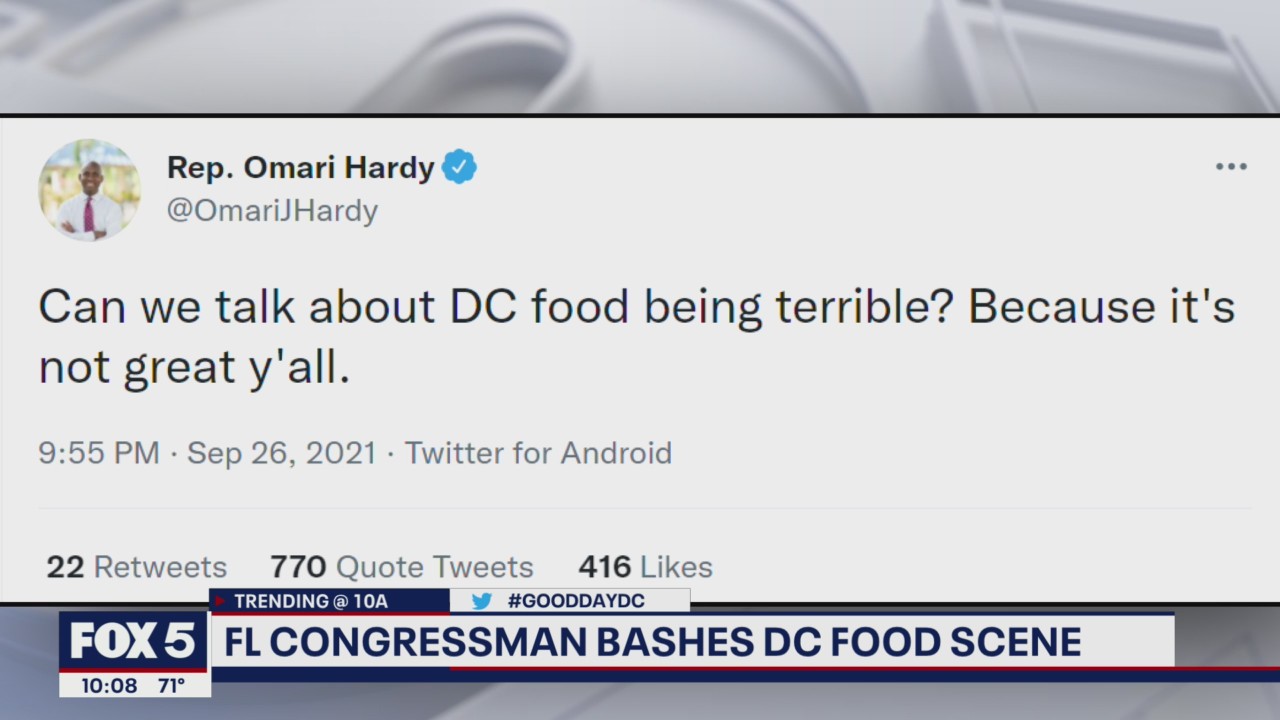 Florida congressman gets pushback for bashing DC food scene