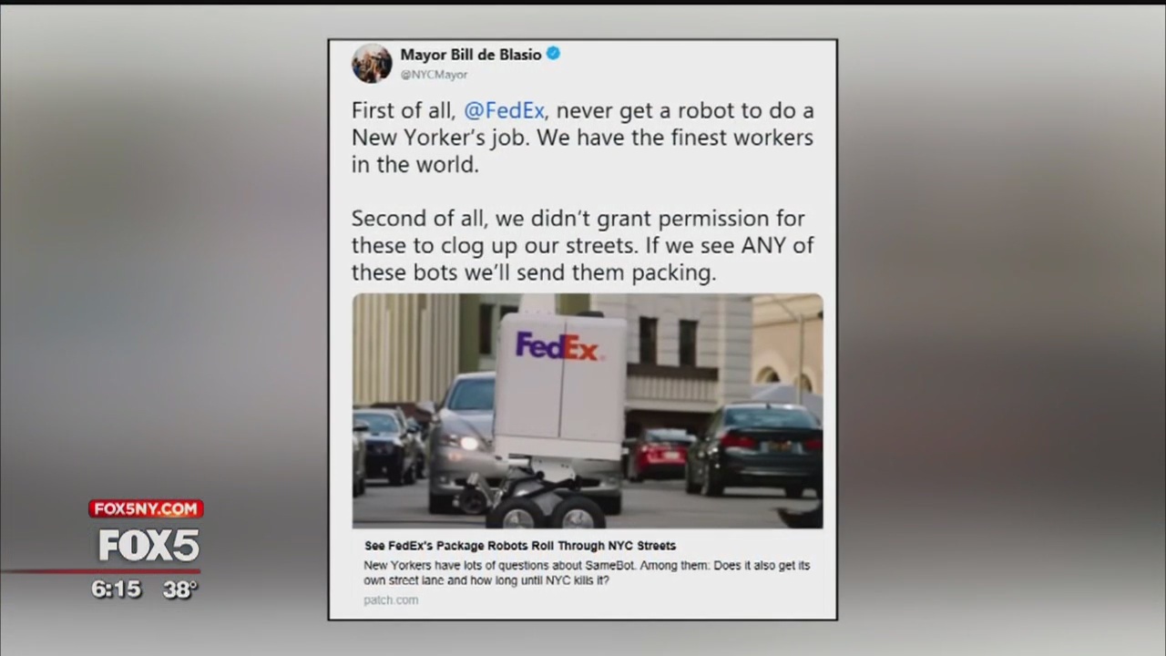 FedEx delivery robot visits NYC