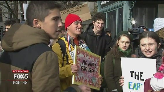Youth climate strikers rally in NYC and across the world
