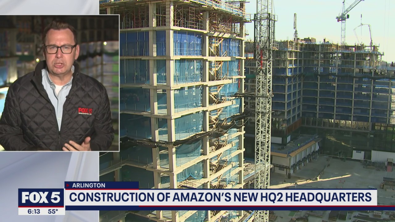 FOX 5 tours construction of Amazon's HQ2 facility underway in Arlington ...