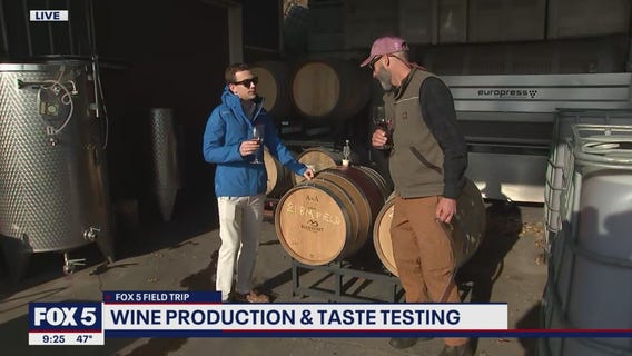 FOX 5 Field Trip: Wine production and taste testing