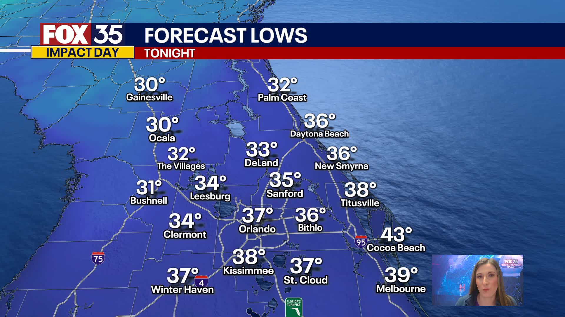 Orlando PM Weather Forecast: January 8, 2025
