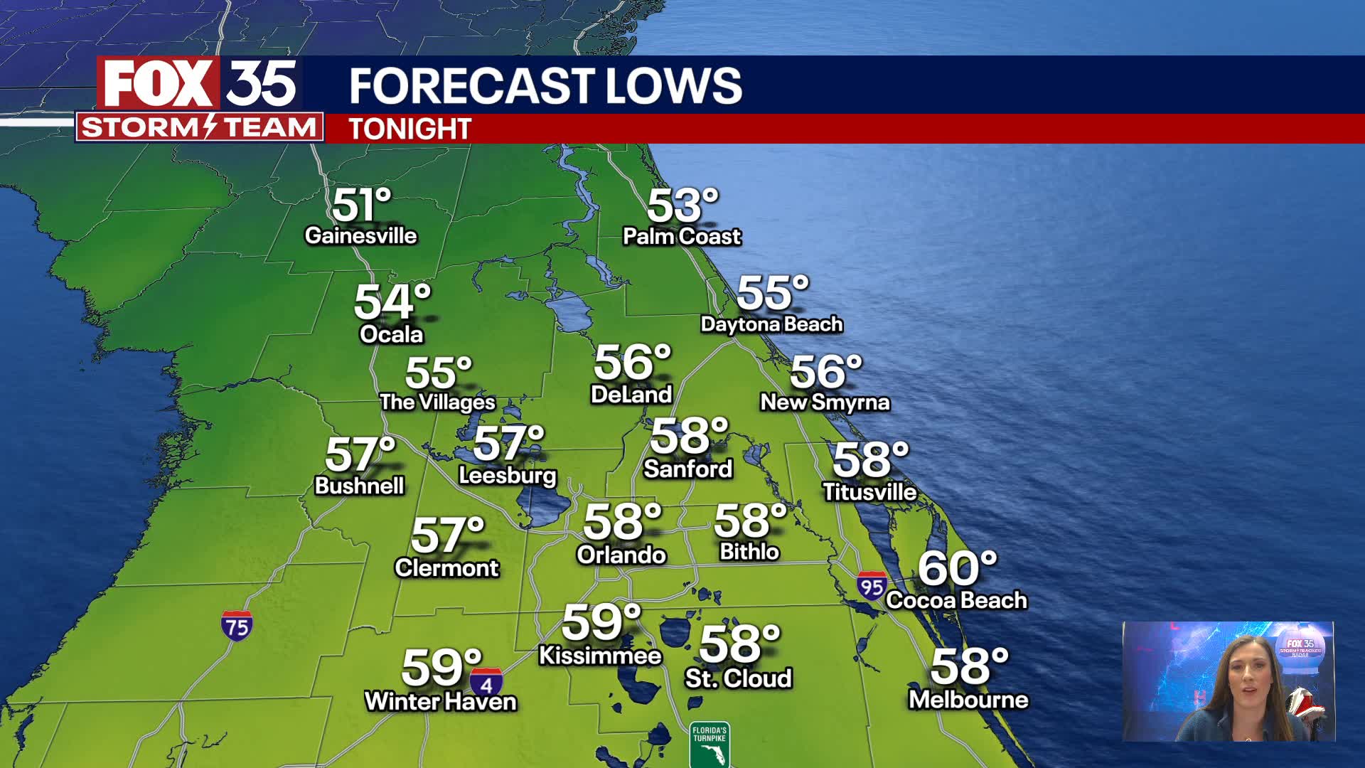 Orlando PM Weather Forecast: January 10, 2025