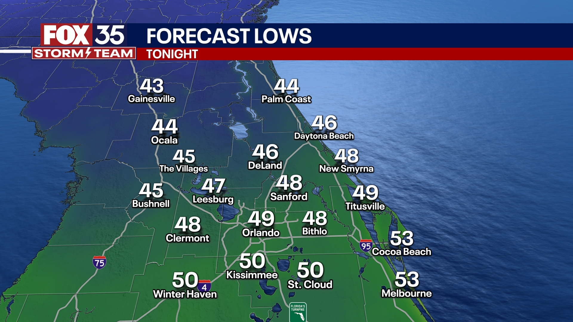 Orlando PM Weather Forecast: January 15, 2025