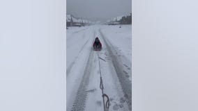 Having fun with the winter storm system in Pensacola