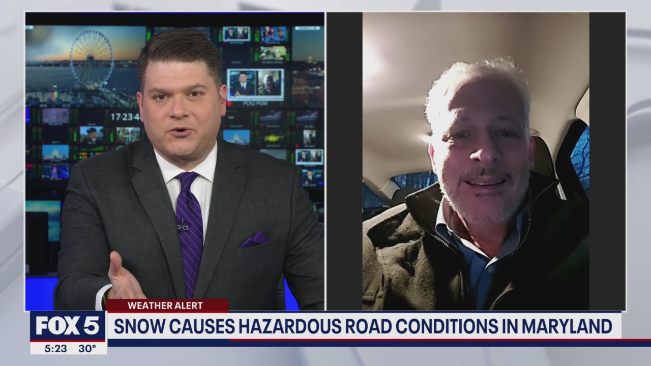 Snow causes hazardous road conditions in Maryland | FOX 5 DC