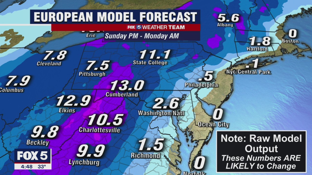 FOX 5 Weather forecast for Thursday, January 13