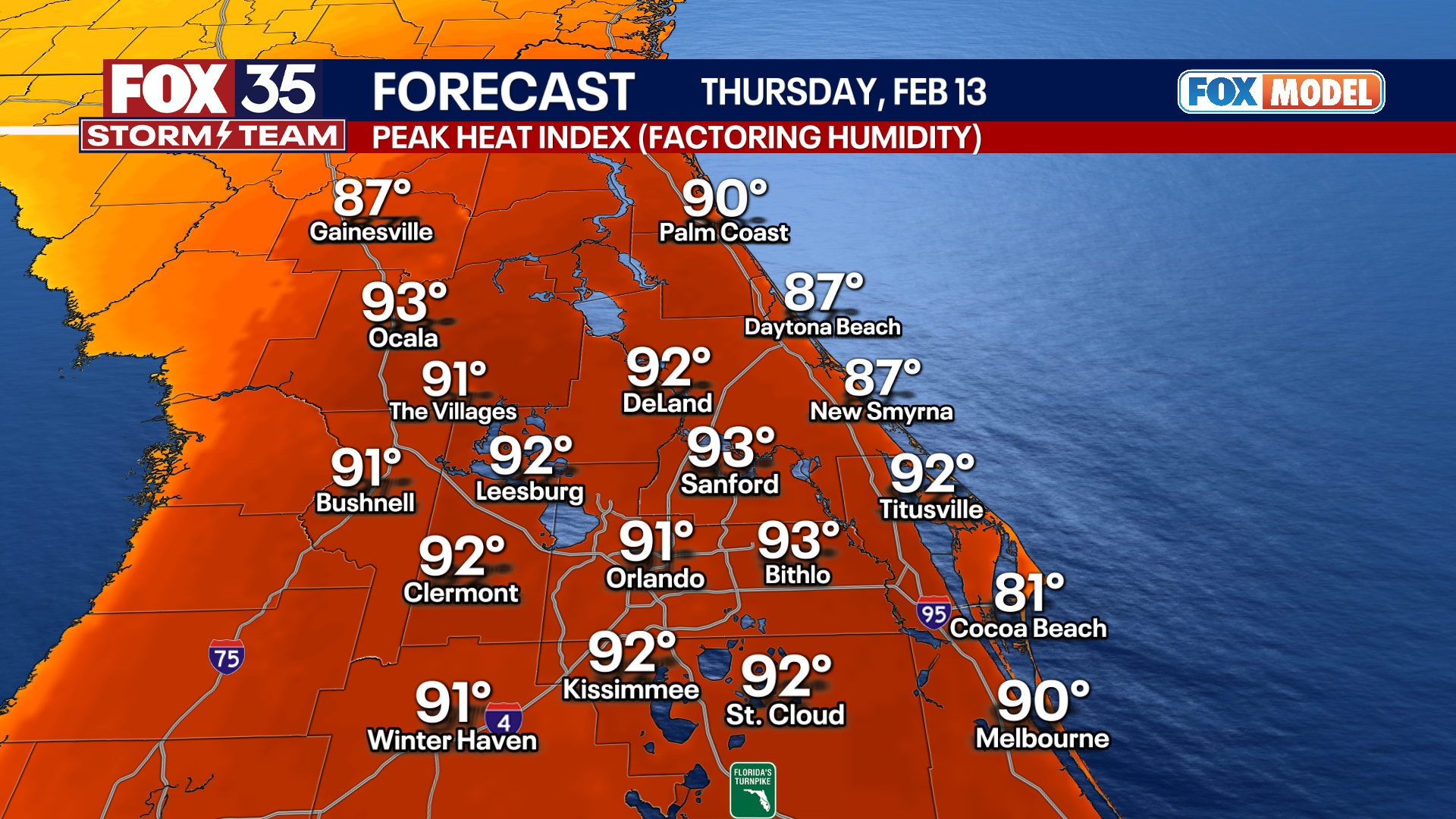 Orlando Weather Forecast: Wednesday Night, February 12th