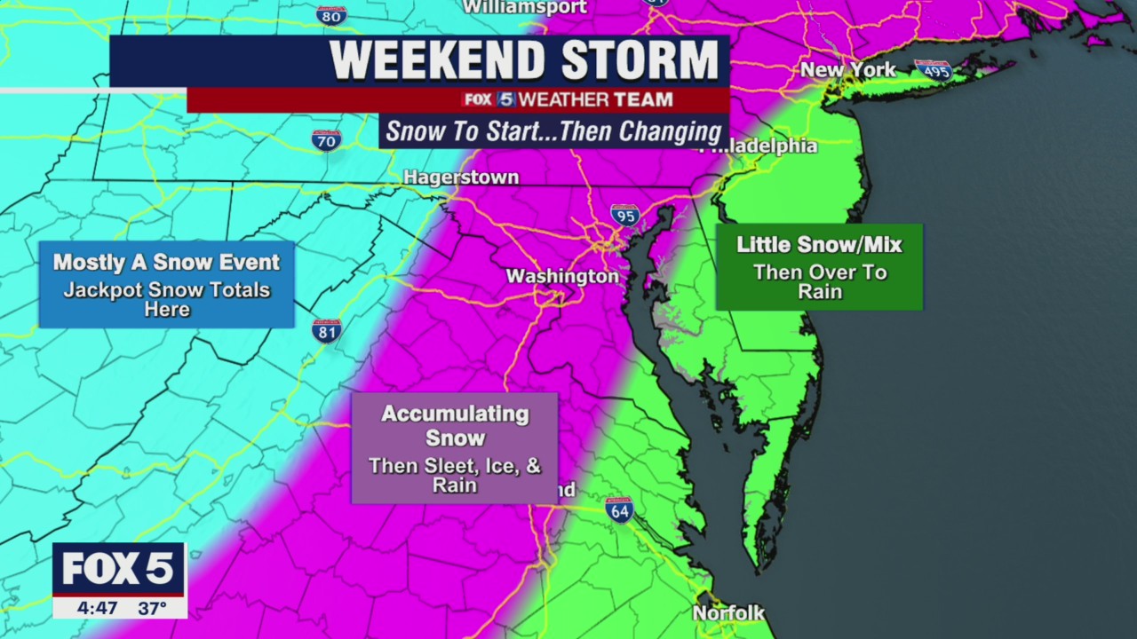 FOX 5 Weather forecast for Friday, January 14