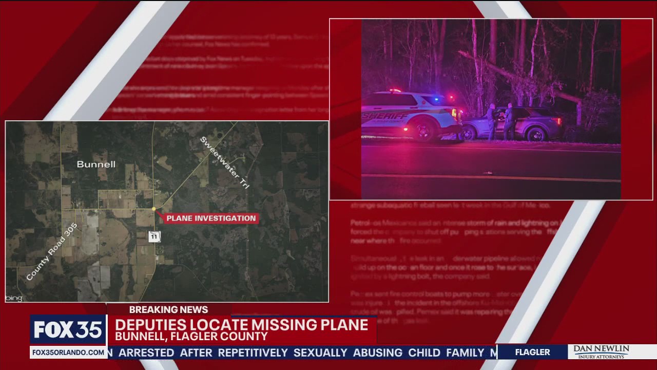 Missing airplane found in Flagler County, officals say