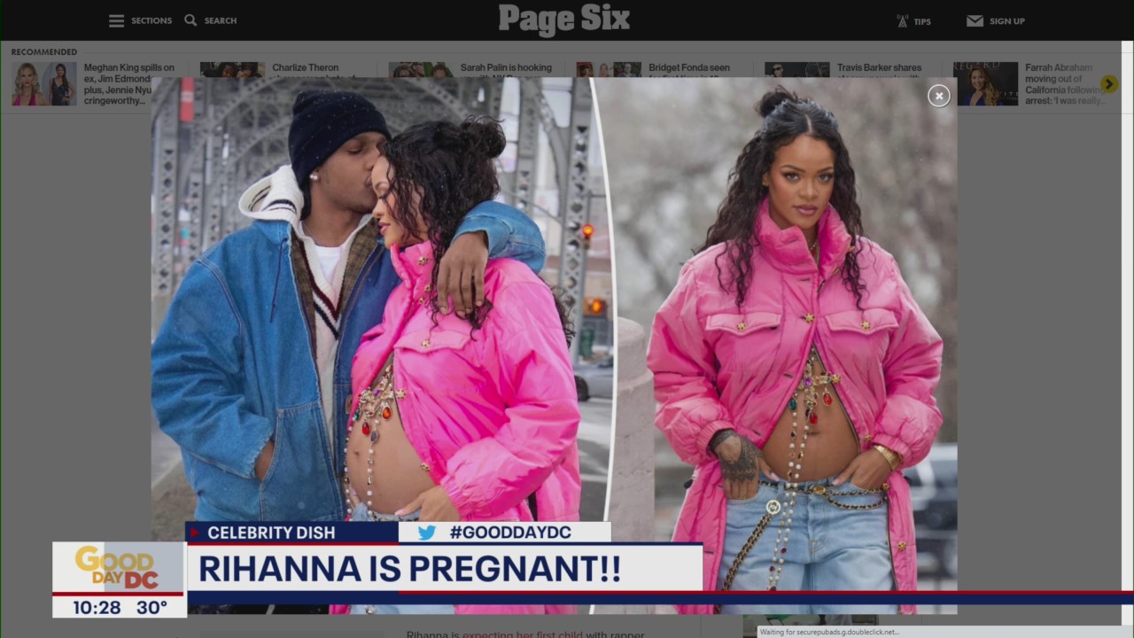 CELEBRITY DISH: Rihanna shows off baby bump
