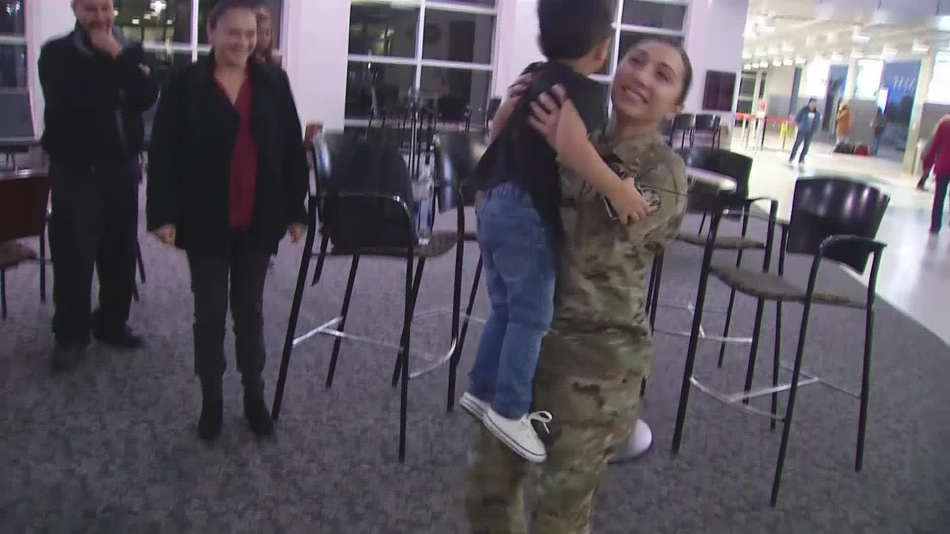 Soldier gets welcome home surprise from 3-year-old son