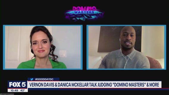 Vernon Davis, Danica McKellar talk judging Domino Masters