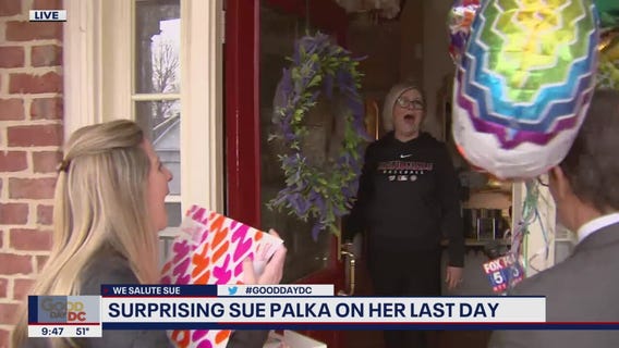 Surprising Sue Palka on her last day!