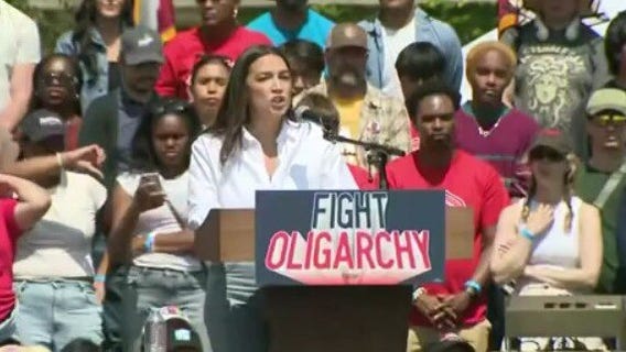 Rep. Alexandria Ocasio-Cortez speaks at LA rally