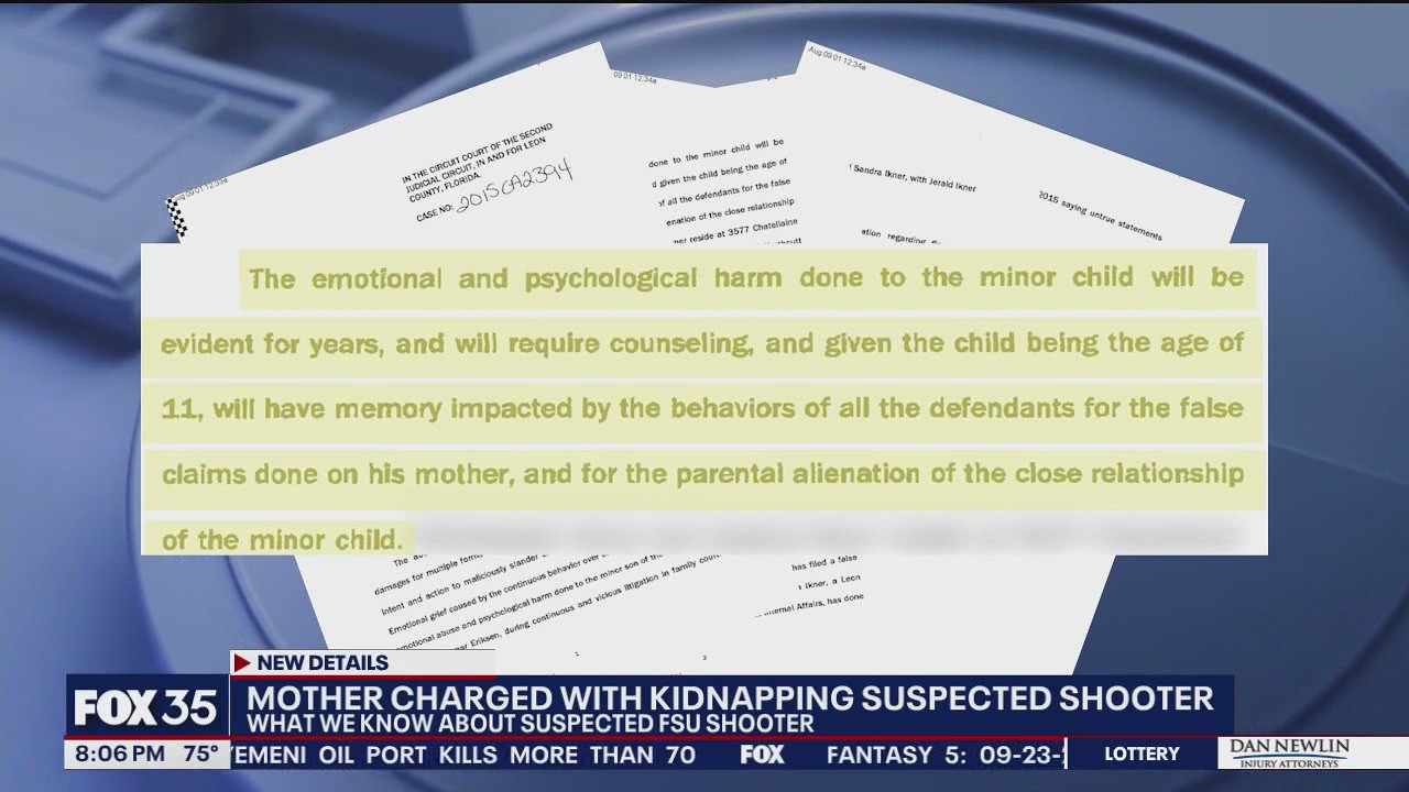 FSU shooting suspect allegedly kidnapped by mom as kid